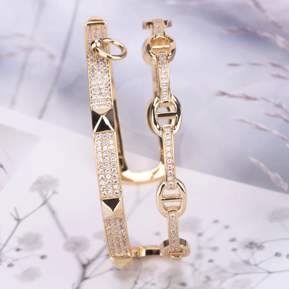 Double the Bling Bangle - Assorted Colors - Picture 3 of 9